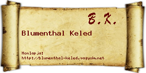 Blumenthal Keled névjegykártya